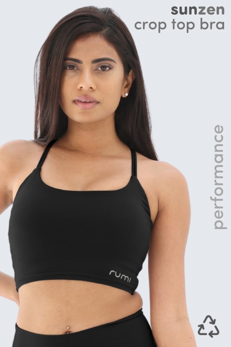 Rumi Earth - W Sun Stringy Crop Top Bra - Black - R128112