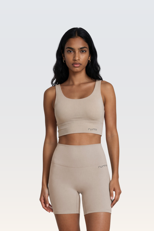 W SunSoft Stringy Crop Top Bra - Sand